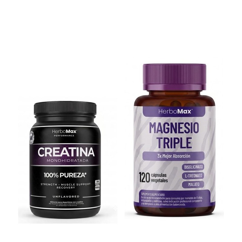 Pack Creatina 1 kg + Magnesio Triple